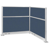 Versare Hush Panel 6' x 6' Ocean L-Shape Cubicle with Electric Channel
