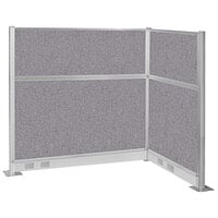 Versare Hush Panel 6' x 4' Cloud Gray L-Shape Cubicle with Electric Channel