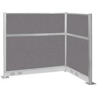 Versare Hush Panel 6' x 4' Slate L-Shape Cubicle with Electric Channel