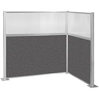 Versare Hush Panel 6' x 4' Charcoal Gray L-Shape Cubicle with Window