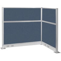Versare Hush Panel 6' x 4' Ocean L-Shape Cubicle with Electric Channel