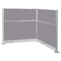 Versare Hush Panel 6' x 6' Cloud Gray L-Shape Cubicle with Electric Channel