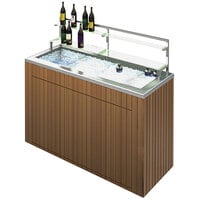 Lakeside 79861 Chalet 72 inch Stainless Steel Portable Back Bar with Wood Slat Exterior