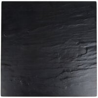 American Metalcraft FSLT14 Endurance 14 1/2 inch Square Flat Melamine Platter - Black Faux Slate
