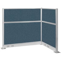 Versare Hush Panel 6' x 4' Caribbean L-Shape Cubicle with Electric Channel