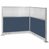 Versare Hush Panel 6' x 6' Ocean L-Shape Cubicle with Window and Electric Channel