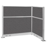 Versare Hush Panel 6' x 4' Charcoal Gray L-Shape Cubicle with Electric Channel