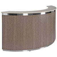 Lakeside 76814 90 inch Curved Portable Bar with Laminate Finish, 2 Removable 7-Bottle Speed Rails, and 40 lb. Ice Bin
