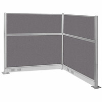 Versare Hush Panel 6' x 6' Slate L-Shape Cubicle with Electric Channel