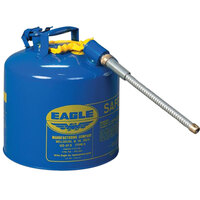 Eagle Manufacturing 5 Gallon Type II Blue Steel Kerosene Safety Can with 7/8 inch Diameter Metal Hose and Flame Arrester U251SB