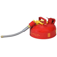 Eagle Manufacturing 1 Gallon Type II Red Steel Gas / Flammables Safety Can with 5/8 inch Diameter Metal Hose and Flame Arrester U211SX5