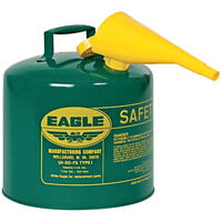 Eagle Manufacturing 5 Gallon Type I Green Steel Oil Safety Can with Flame Arrester and Funnel UI50FSG