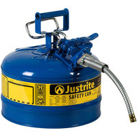 thumbnail image 2 of Justrite 2.5 Gallon Galvanized Steel Safety Can - Type II Yellow With 5/8 Flexible Spout For Flammable Liquids 2 of 12