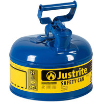 Justrite 1 Gallon Type I Blue Steel Kerosene Safety Can with Flame Arrester 7110300
