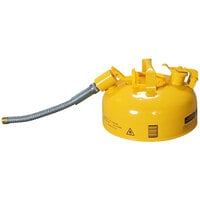 Eagle Manufacturing 1 Gallon Type II Yellow Steel Diesel Safety Can with 5/8 inch Diameter Metal Hose and Flame Arrester U211SX5Y