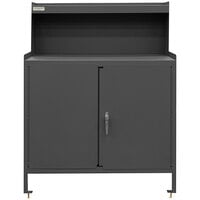 Durham Mfg 36 1/8 inch x 24 1/4 inch x 46 7/8 inch 2 Door 1 Shelf Workstation with Riser 3000RSLF-95
