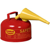 Eagle Manufacturing 2.5 Gallon Type I Red Steel Gas / Flammables Safety Can with Flame Arrester and Funnel UI25FS