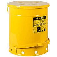 Justrite 14 Gallon Yellow Hands-Free Oily Waste Can