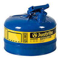 Justrite 2.5 Gallon Type I Blue Steel Kerosene Safety Can with Flame Arrester 7125300