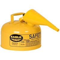 Eagle Manufacturing 2 Gallon Type I Yellow Steel Diesel Safety Can with Flame Arrester and Funnel UI20FSY