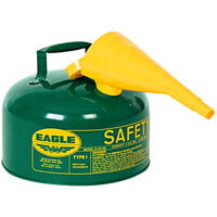 Eagle Manufacturing 2 Gallon Type I Green Steel Oil Safety Can with Flame Arrester and Funnel UI20FSG