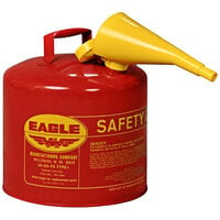 Eagle Manufacturing 5 Gallon Type I Red Steel Gas / Flammables Safety Can with Flame Arrester and Funnel UI50FS