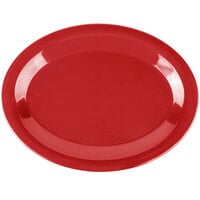Carlisle 3308205 Sierrus 12" x 9 1/4" Red Oval Melamine Platter - 12/Case