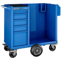 Champion Tool Storage FM Pro 15" x 20" Blue 5-Drawer Cabinet with 41" Sanitation Cart FMP1505LMCS-BL