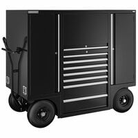 Champion Tool Storage Flight Line Series 72 inch x 36 inch Black 7-Drawer Mobile Workshop with 2 Lockers and Hutch FMX2PC-BK