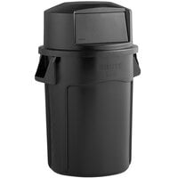 Rubbermaid BRUTE 44 Gallon Black Executive Trash Can with Black Round Dome Top