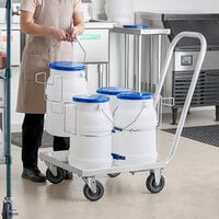 Choice 85 lb. Ice Tote Transport Set with 4 Ice Totes and Aluminum Dolly