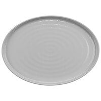 GET Roca Glazed 14" x 10" White Melamine Oval Platter - 6/Case