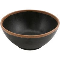 GET Pottery Market 20 oz. Glazed Brown Melamine Bowl with Clay Trim - 12/Case