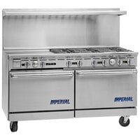 Imperial Range Pro Series IR-6-G24-CC Liquid Propane 6 Burner 60" Range with 24" Griddle and 2 Convection Ovens - 292,000 BTU