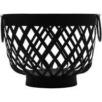 GET Harvest Baskets 9 1/2" x 7 1/4" Round Black Iron Serving Basket with Ring Handles