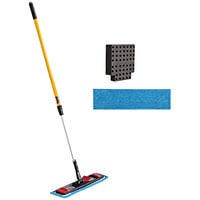 Rubbermaid 2132426 Adaptable Flat Mop Kit with Handle, Frame, Microfiber Pads, and Wringer Insert