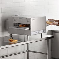 Lincoln V2500-4/1346 50 inch Ventless Quiet Digital Countertop Impinger Electric Conveyor Oven with Push-Button Controls - 208-240V, 6 kW