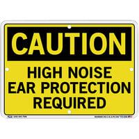 Vestil 10 1/2 inch x 7 1/2 inch Caution / High Noise / Ear Protection Required Polystyrene Sign SI-C-41-A-PS-040