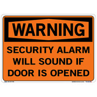 Vestil 14 1/2" x 10 1/2" "Warning / Security Alarm Will Sound If Door Is Opened" Vinyl Label / Decal Sign SI-W-29-C-LB-011