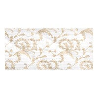 5 3/8" x 2 5/8" 3-Ply Glassine 1/2 lb. White Candy Box Pad with Gold Floral Pattern   - 250/Case