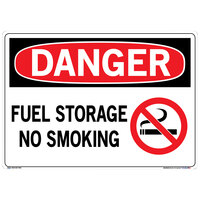 Vestil 20 1/2" x 14 1/2" "Danger / Fuel Storage / No Smoking" Vinyl Label / Decal Sign SI-D-17-E-LB-011