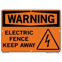 Vestil 14 1/2" x 10 1/2" "Warning / Electric Fence / Keep Away" Aluminum Composite Sign SI-W-64-C-AC-130
