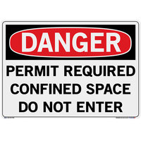 Vestil 20 1/2" x 14 1/2" "Danger / Permit Required / Confined Space / Do Not Enter" Vinyl Label / Decal Sign SI-D-60-E-LB-011
