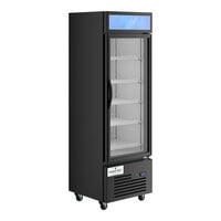 Main Street Equipment GMC-12 23 5/8 inch Black Swing Glass Door Merchandiser Refrigerator - 120V