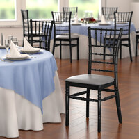 Lancaster Table & Seating Black Resin Chiavari Chair with Silver Cushion