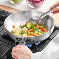Emperor's Select 11 inch Aluminum Stir Fry Pan with Black Silicone Handle
