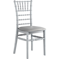 Lancaster Table & Seating Silver Resin Chiavari Chair with Silver Cushion