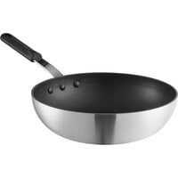 Emperor's Select 11 inch Aluminum Non-Stick Stir Fry Pan with Black Silicone Handle