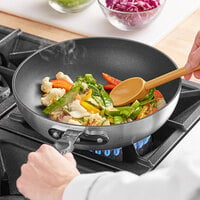 Emperor's Select 11 inch Aluminum Non-Stick Stir Fry Pan with Black Silicone Handle