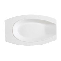 CAC HSD-8 Bone White Porcelain Horseshoe Platter   - 24/Case